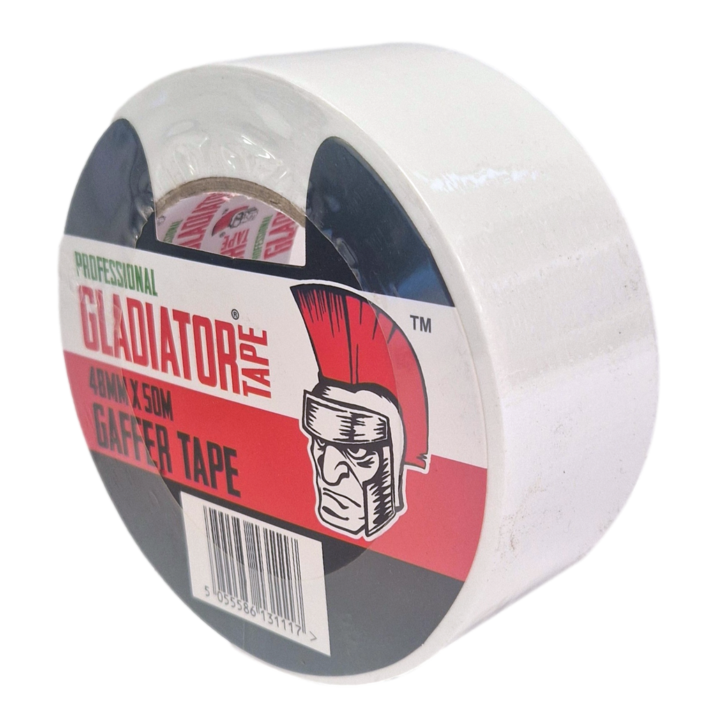 Gladiator Gaffer Tape 48mm x 50m (White) - Box of 24