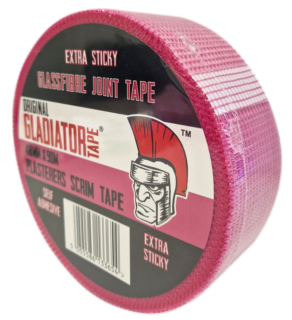 Gladiator Plasterers Joint Scrim Tape 48mm x 90m (Pink) - Box of 36