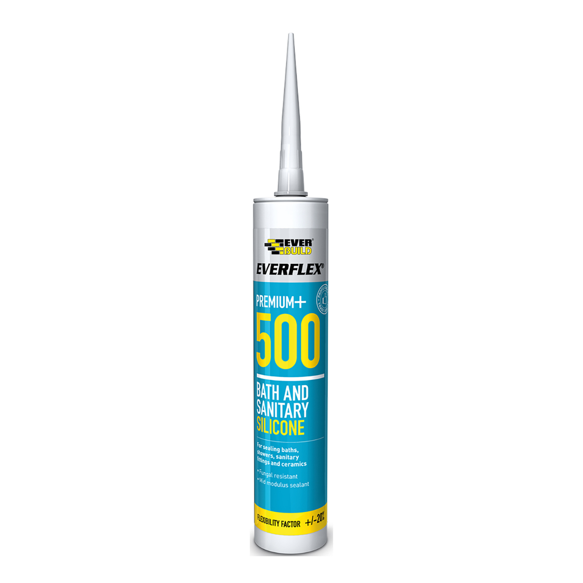 Everbuild Everflex 500 Bath & Sanitary Silicone 295ml (White) - Box of 25