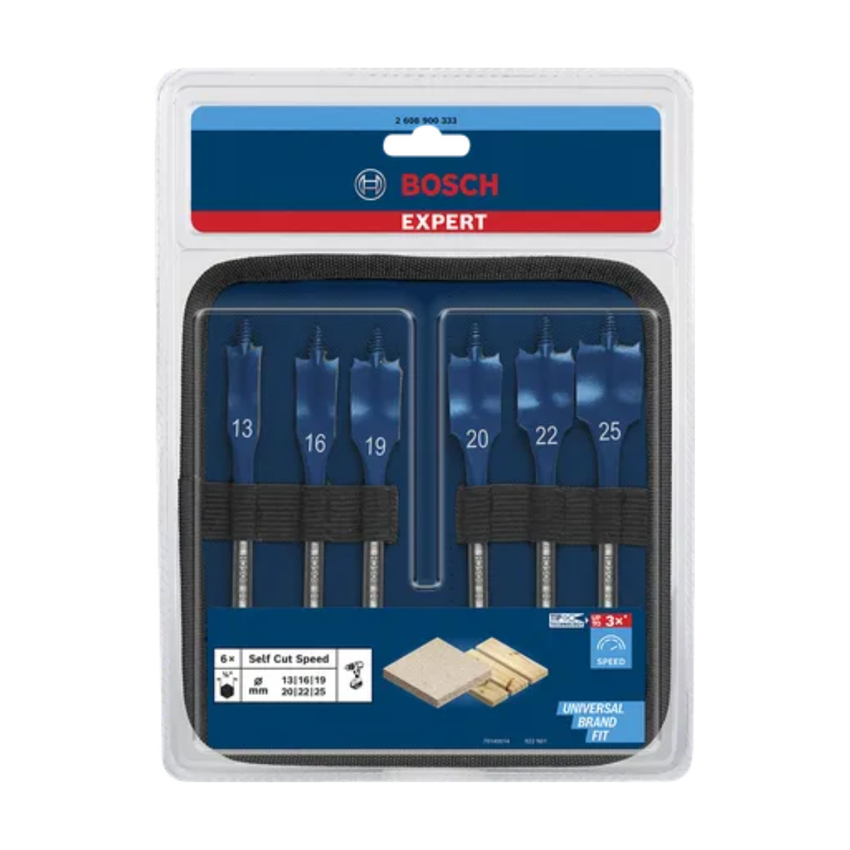 Bosch 2608900333 Expert SelfCut Speed Spade Drill Bit Set 13-25mm (6 Piece)