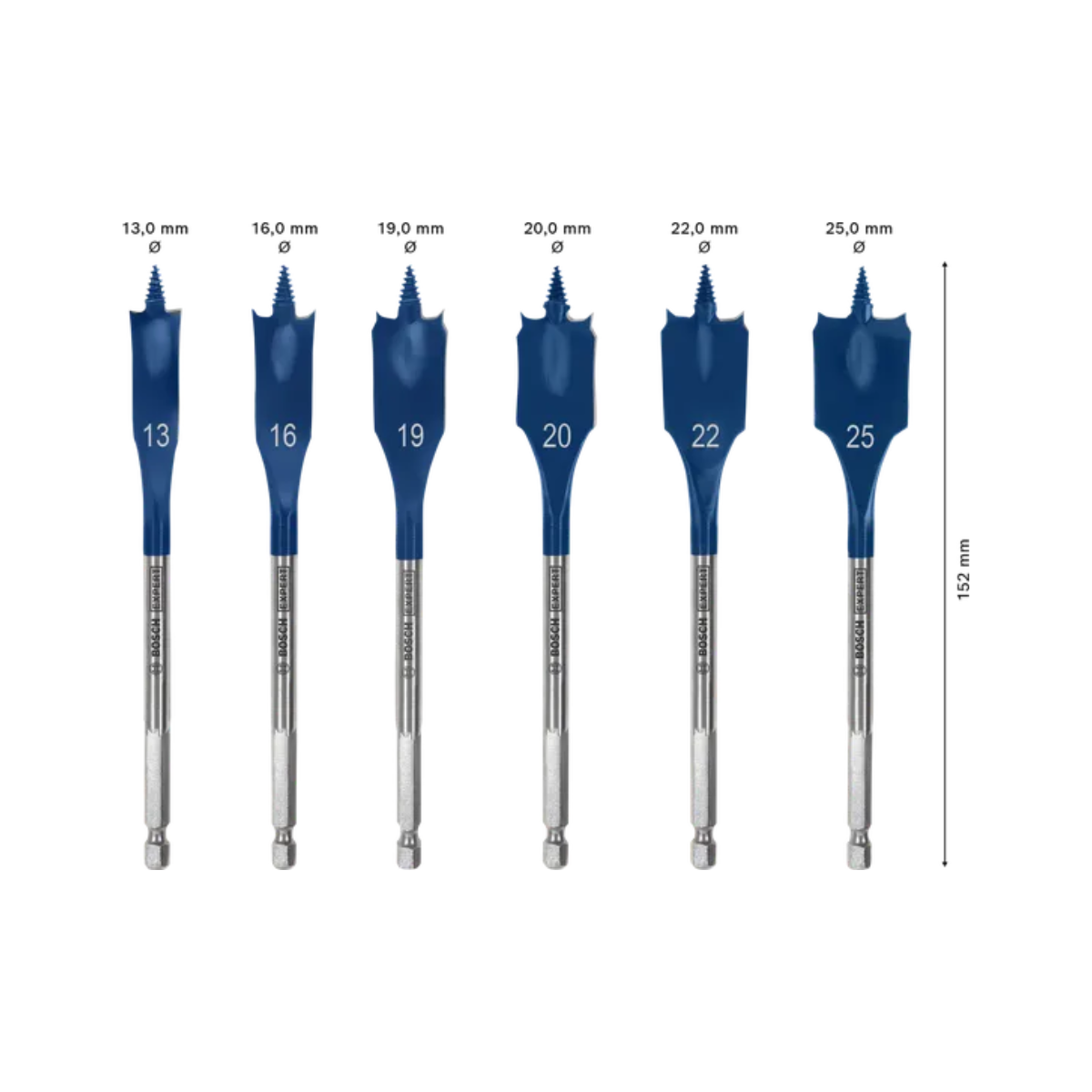 Bosch 2608900333 Expert SelfCut Speed Spade Drill Bit Set 13-25mm (6 Piece)