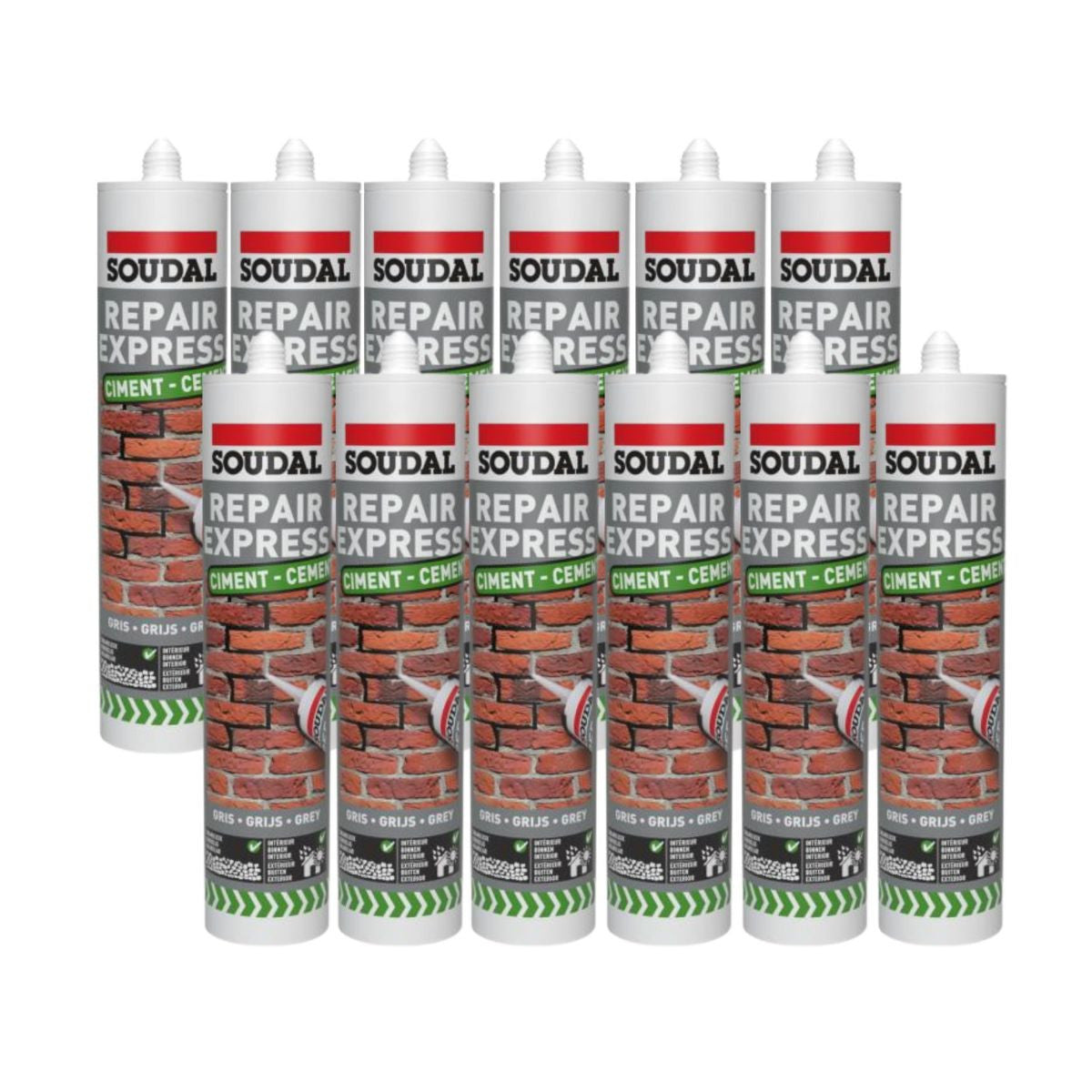 Soudal Repair Express Cement Grey 290ml  - Pack of 12