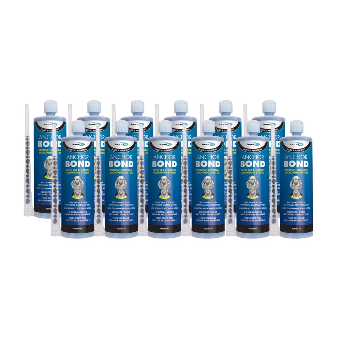 Bond It ANCHOR BOND Resin Mortar Anchoring System 400ml (Grey) - Box of 12