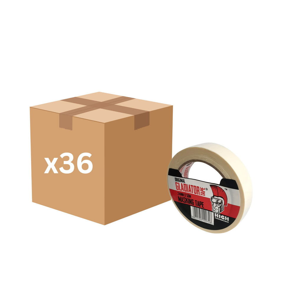 No 1 Tape Gladiator General Purpose Masking Tape 24mm x 50m (Natural) - Box of 36