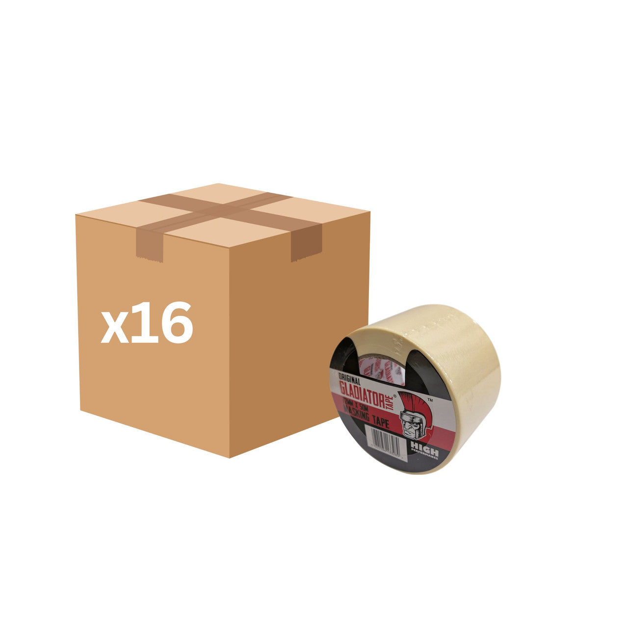 No 1 Tape Gladiator General Purpose Masking Tape 72mm x 50m (Natural) - Box of 16