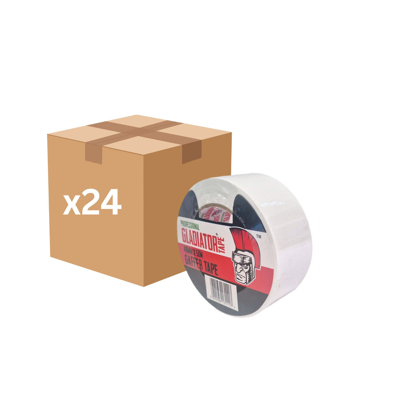  No 1 Tape Gladiator Gaffer Tape 48mm x 50m (White) - Box of 24
