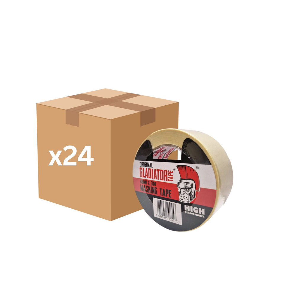 Gladiator General Purpose Masking Tape 48mm x 50m (Natural) - Box of 24