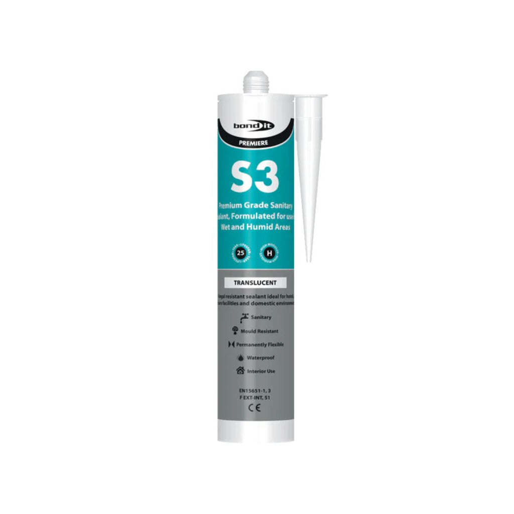 Bond It S3 Premium Sanitary Silicone 285ml (Translucent) - 25 Pack