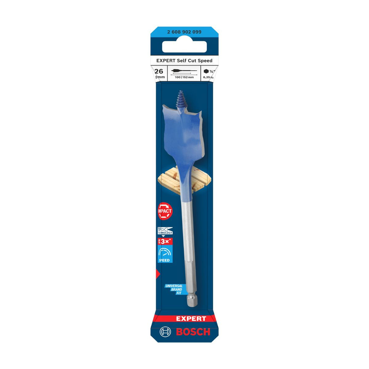 Bosch 2608902099 Expert Spade Bit for Wood 26 x 152mm