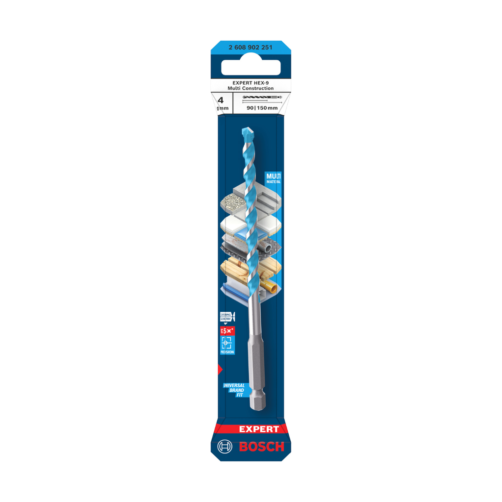 Bosch 2608902251 EXPERT HEX-9 Multi Construction Drill Bit 4 x 90 x 150mm