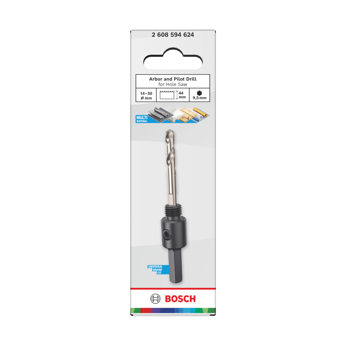 Bosch 2608594624 Arbor and Pilot Drill for Hole Saws 14-30mm x 44mm