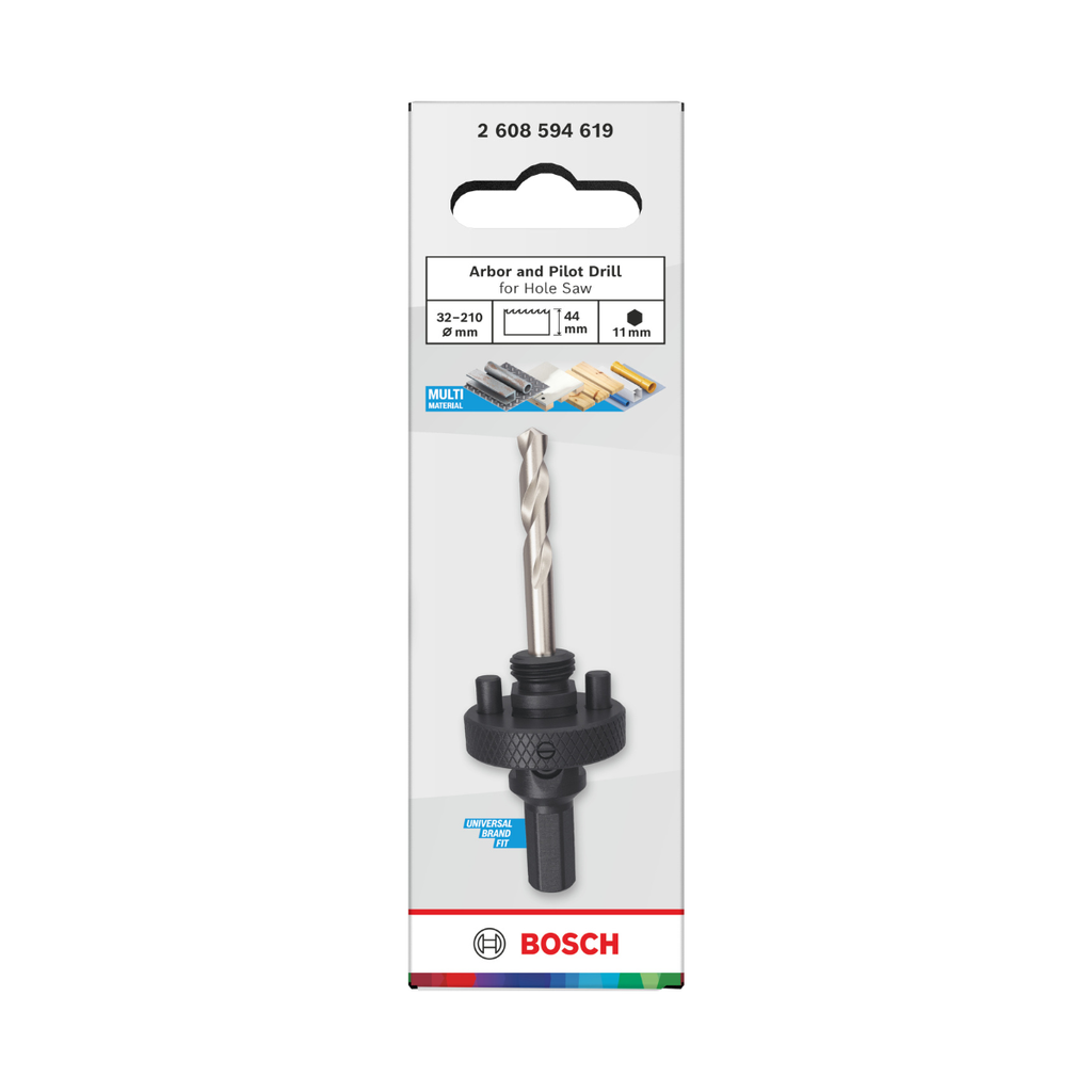 Bosch 2608594619 Arbor and Pilot Drill for Hole Saws 32-210mm x 44mm