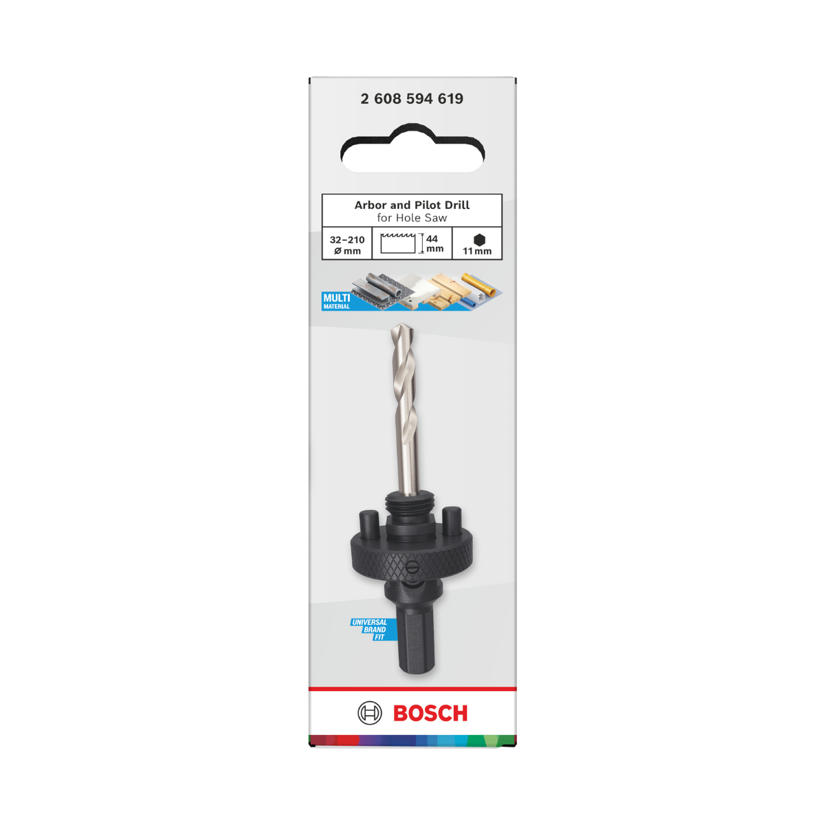 Bosch 2608594619 Arbor and Pilot Drill for Hole Saws 32-210mm x 44mm