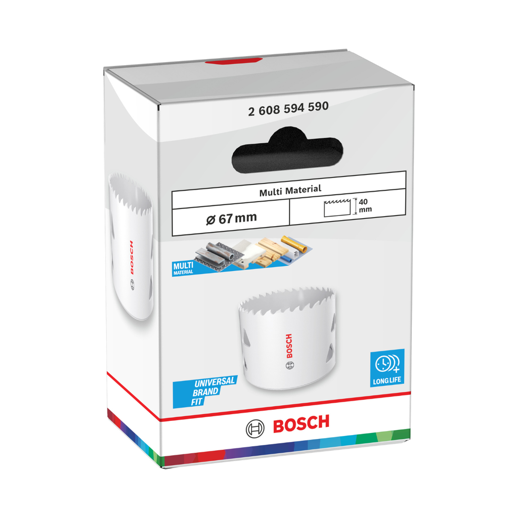 Bosch 2608594590 Multi Material Threaded Hole Saw 67 x 40mm