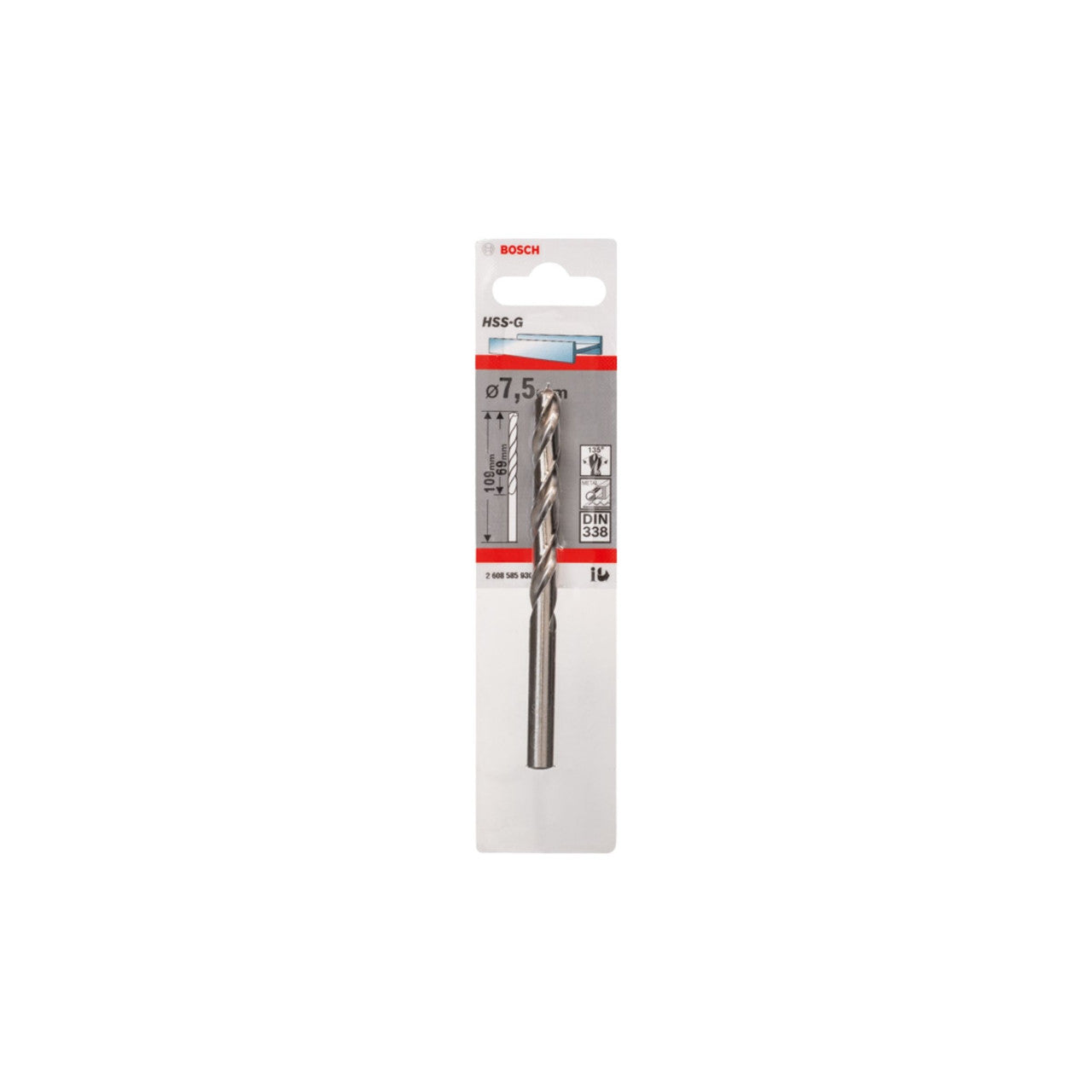 Bosch 2608585930 HSS Ground Drill Bit 7.50 mm