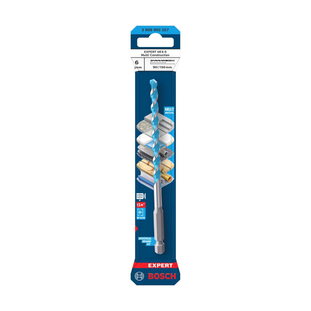 Bosch 2608902257 Expert Multi Construction Drill Bit 6 x 90 x 150mm (Replaces 2608900575)