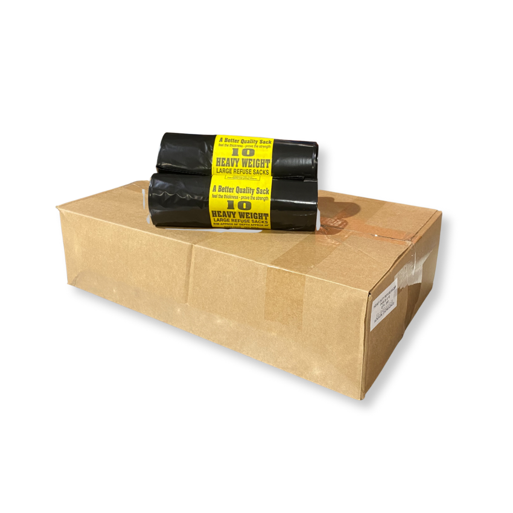 Black Heavy Duty Refuse Bags 15 x 29 x 39" 40mu (Box of 20)