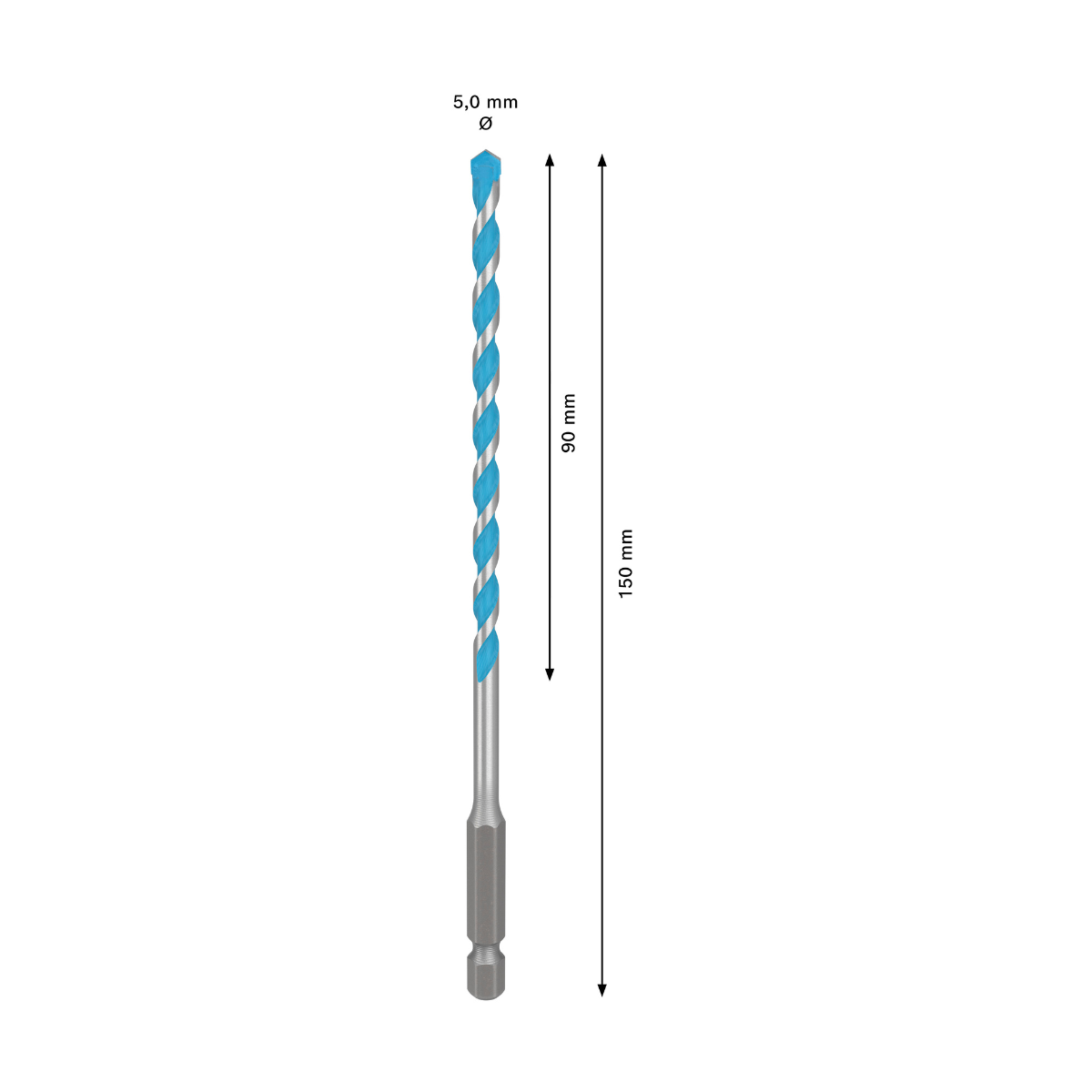 Bosch 2608902253 Expert HEX-9 Multi Construction Drill Bit 5 x 90 x 150mm (Replaces 2608900607)