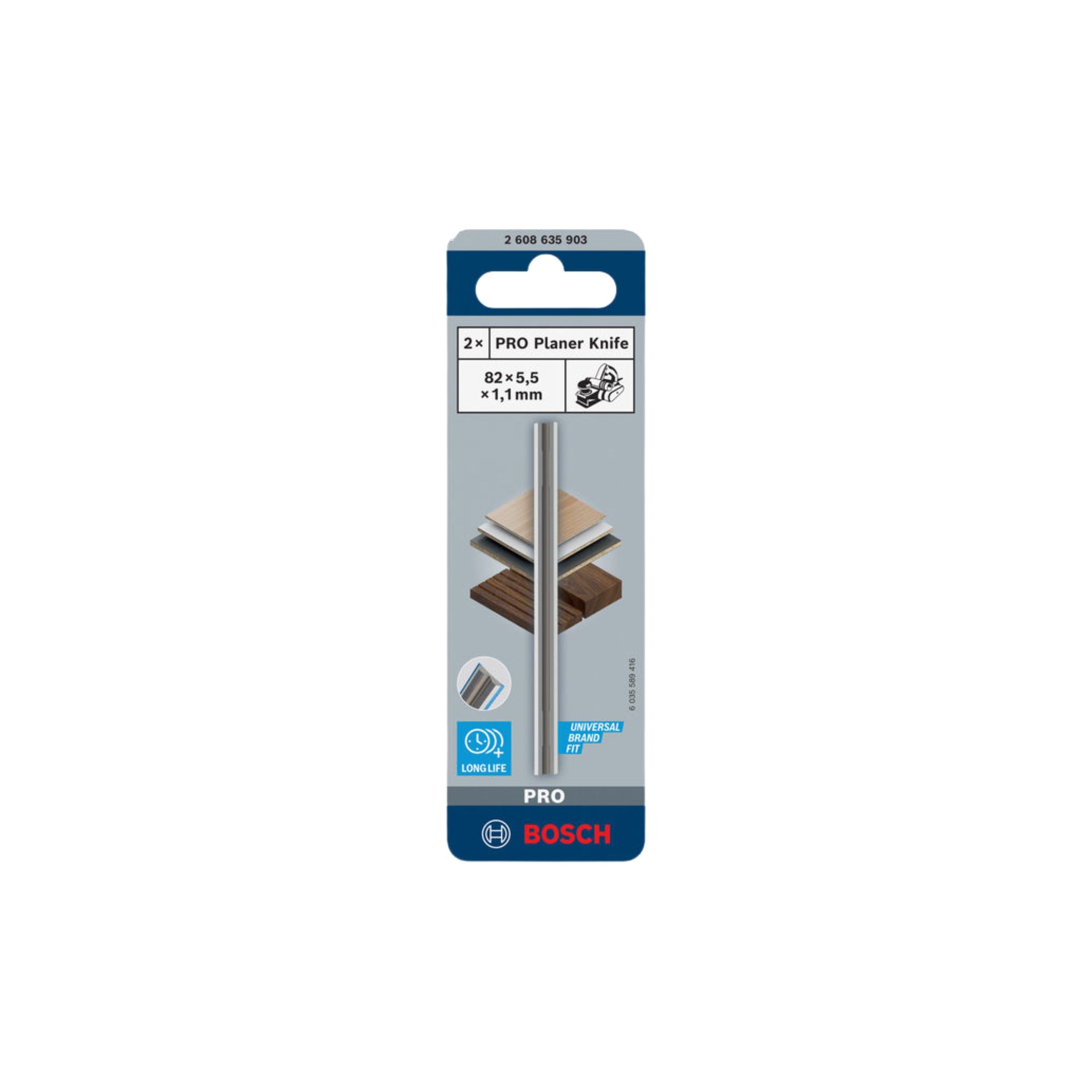 Bosch 2608635903 PRO Planer Knife 82 x 5.5 x 1.1mm (2 Pack)