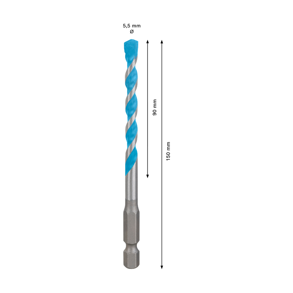 Bosch 2608902255 Expert HEX-9 Multi Construction Drill Bit 5.5 x 90 x 150mm (Replaces 2608900610)