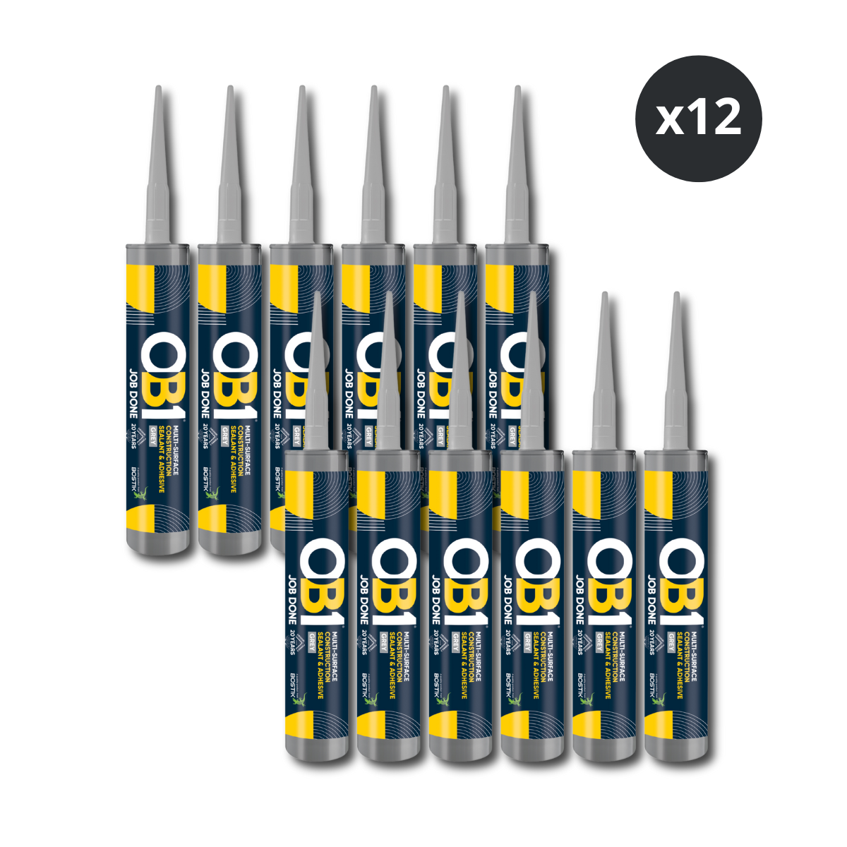 OB1 Multi-Surface Construction Sealant & Adhesive 290ml (Grey) - Box of 12