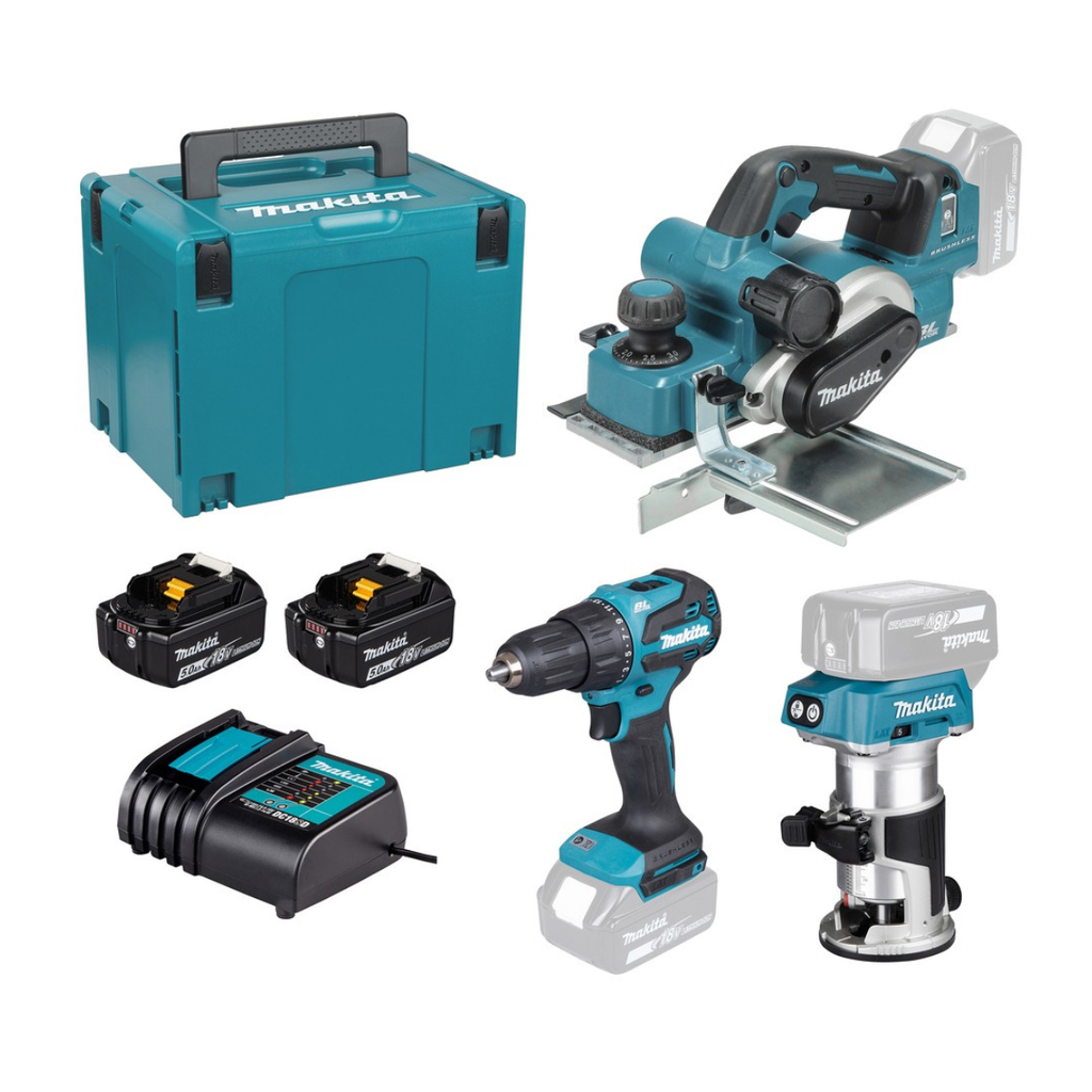 Makita DLX3193TJ 18V LXT Combo Kit (3 Piece) (2 x 5.0Ah Batteries)