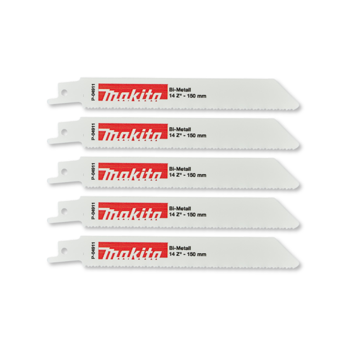 Makita P-04911 BiM Reciprocating Blades for Metal 150mm 18TPI (Pack of 5)