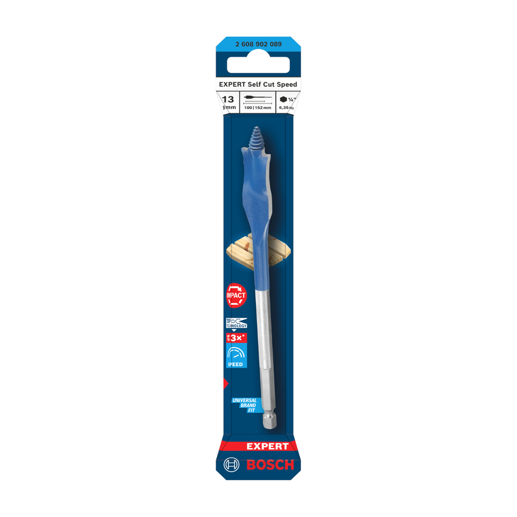 Bosch 2608902089 Expert Self Cut Speed Spade Drill Bit 13 x 100x 152mm (Replaces 2608900313) 
