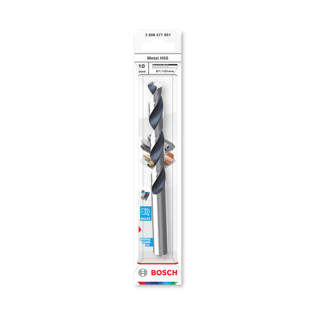 Bosch 2608577851 HSS PointTeQ Metal Drill Bit 10 x 87 x 133mm