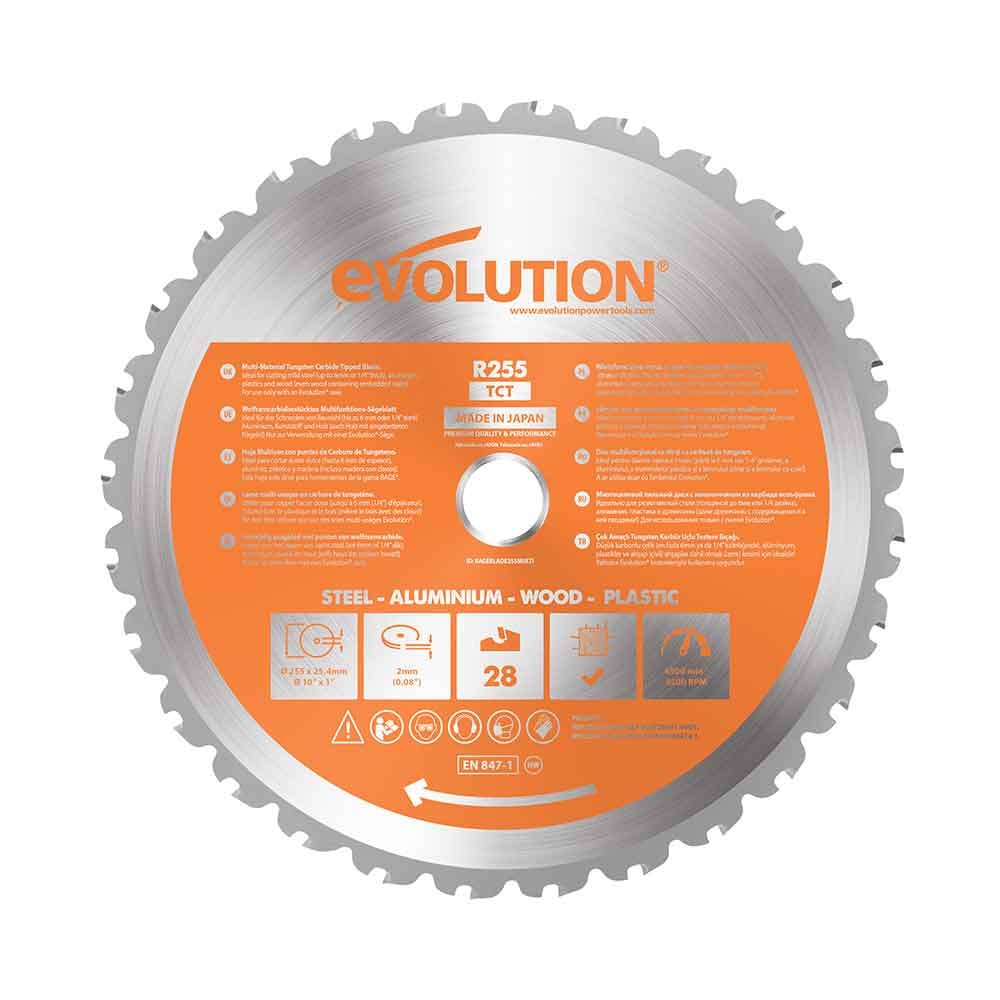 Evolution R255TCT-28MS Multi-Material Blade 255mm x 28T