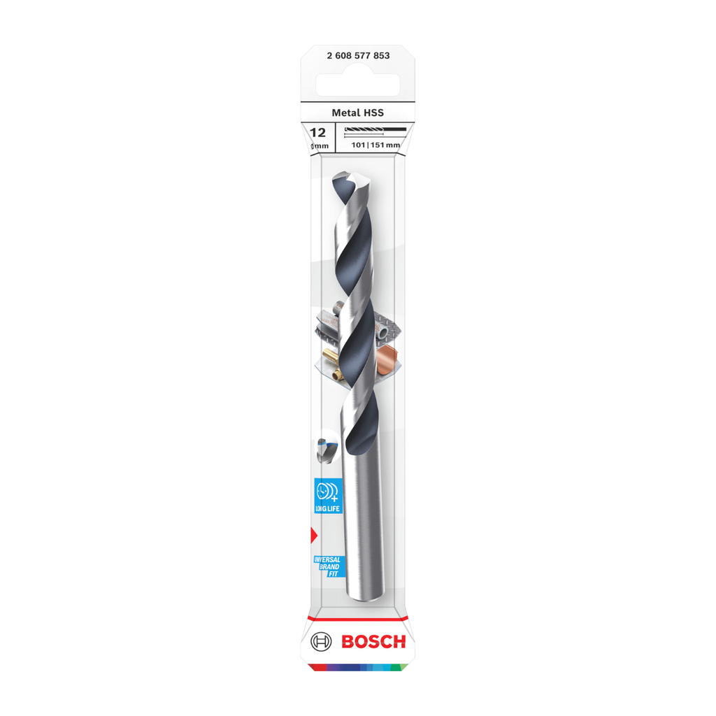 Bosch 2608577853 HSS PointTeQ Metal Drill Bit 12 x 101 x 151mm