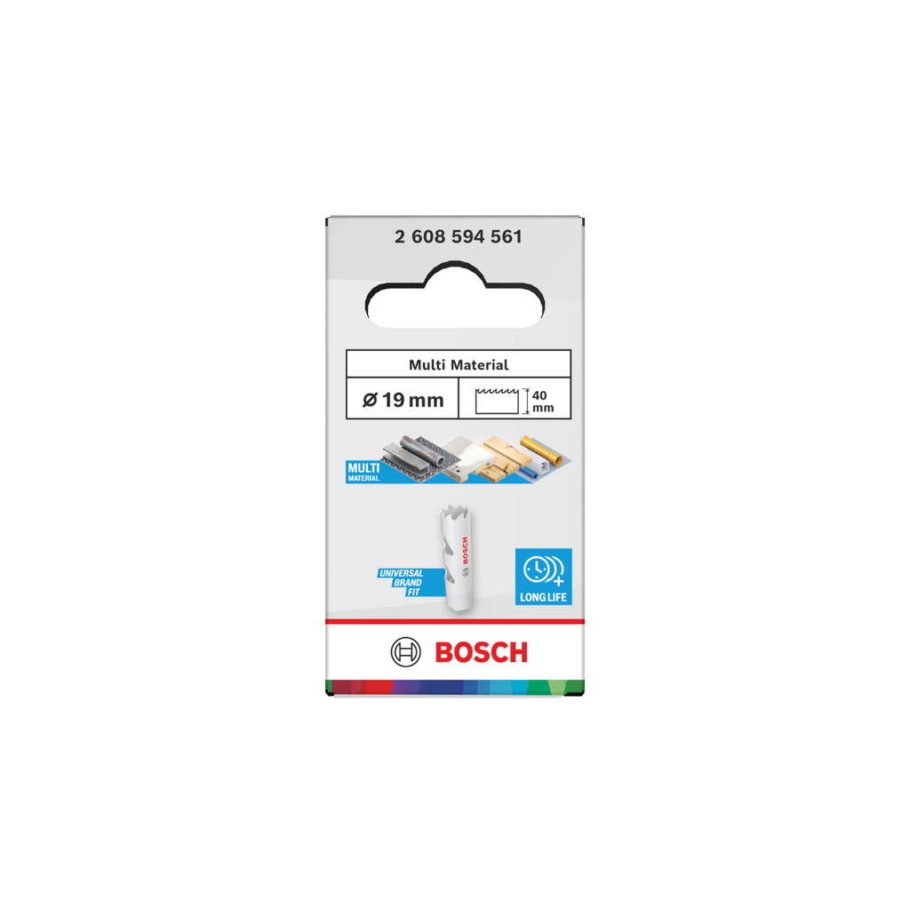 Bosch 2608594561 Multi Material Threaded Hole Saw 19 x 40mm (Replaces 2608580399)