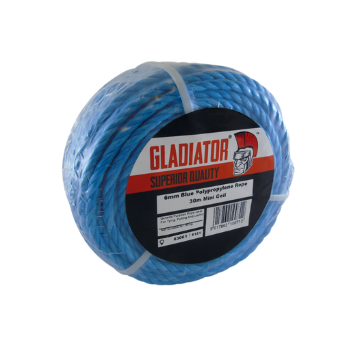 Gladiator Polypropylene Mini Coil Rope 8mm x 30m (Blue) - Single Roll