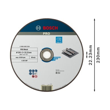 Bosch 2608600324 EXPERT Metal Cutting Discs 230mm (25 Pack)