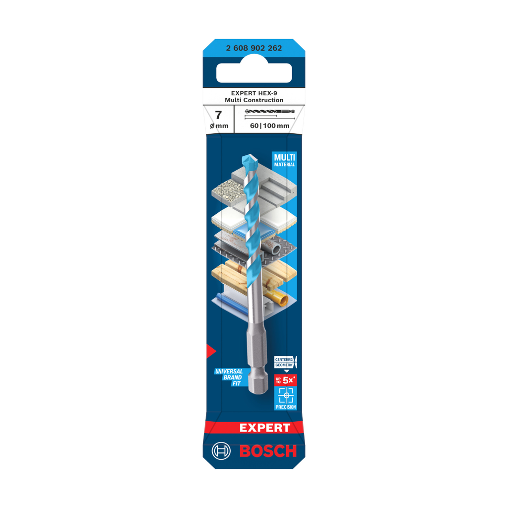 Bosch 2608902262 EXPERT CYL-9 Multi Construction Drill Bit 7 x 60 x 100mm
