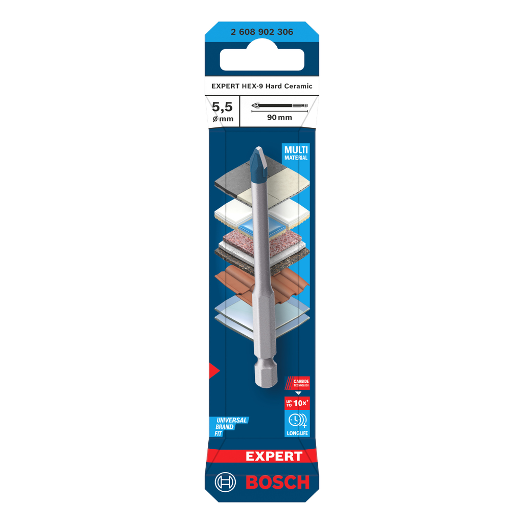 Bosch 2608902306 Expert HEX-9 Hard Ceramic Drill Bit 5.5 x 90 mm
