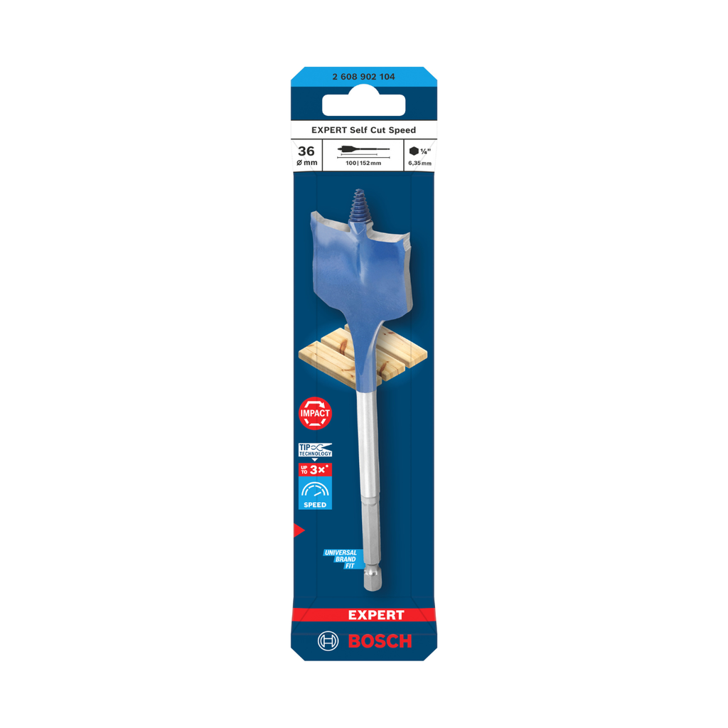 Bosch 2608902104 EXPERT Self Cut Speed Spade Bit 36 x 152mm (Replaces 2608900328)