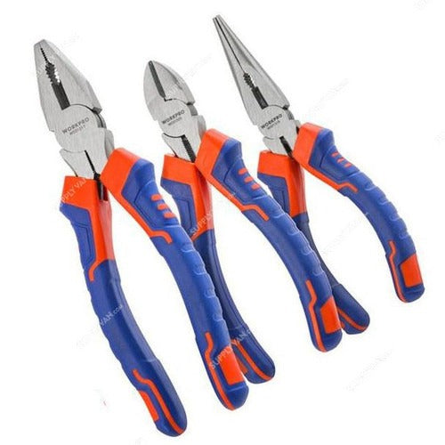 Workpro WP201007 Carbon Steel Pliers Set 6" & 8" (3 Piece)