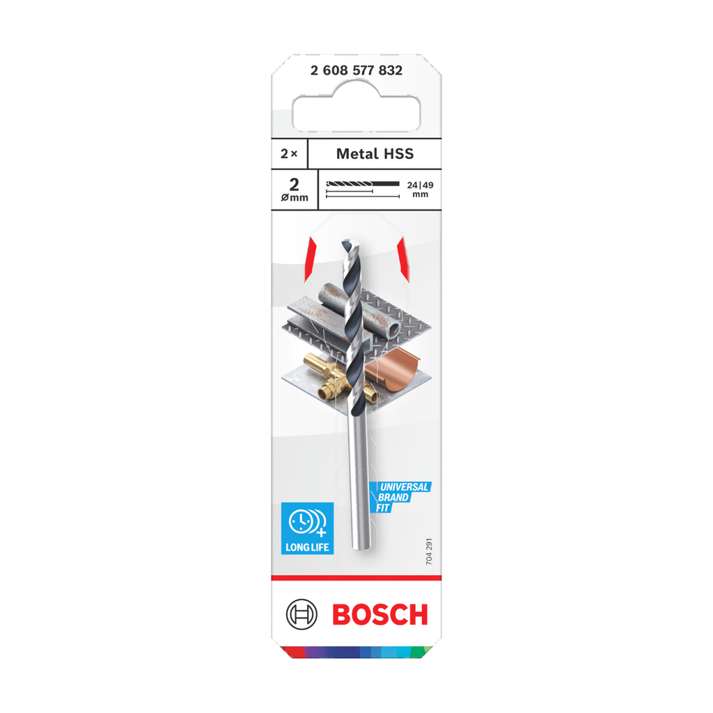 Bosch 2608577832 HSS Twist PointTeQ Drill Bit 2 x 24 x 49mm (Pack of 2)