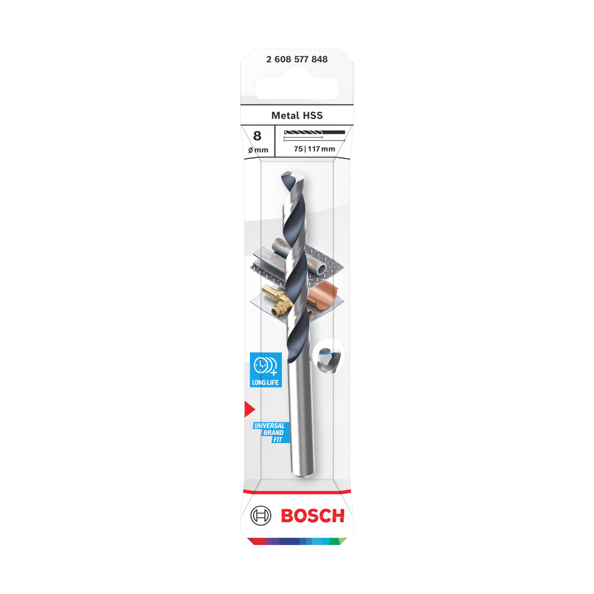 Bosch 2608577848 HSS Twist PointTeQ Drill Bit 8 x 75 x 117mm (Replaces 2608577171)