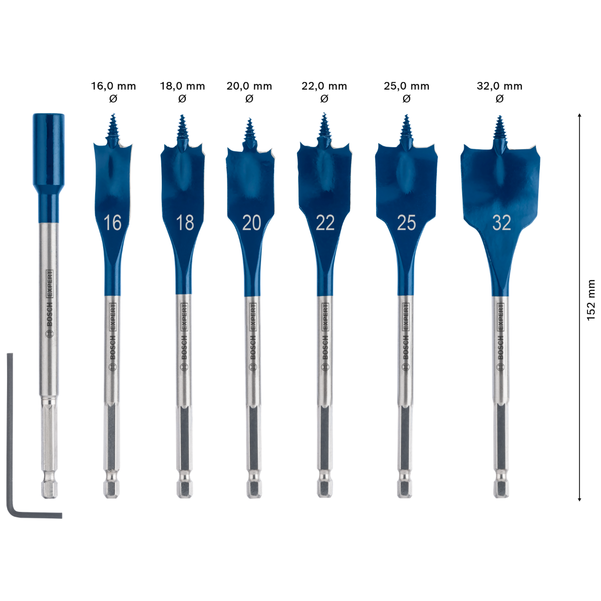 Bosch 2608902110 EXPERT Self Cut Speed Spade Drill Bit Set 7 Piece (Replaces 2608900334)