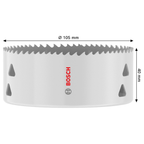 Bosch 2608594603 HSS Bi-Metal Hole Saw 105mm (Replaces 2608580441)