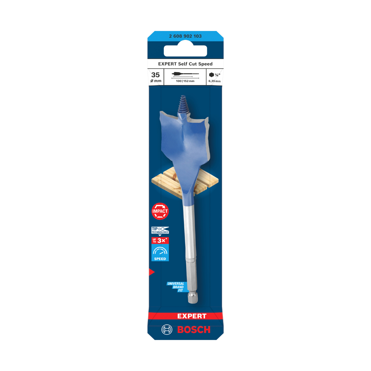 Bosch 2608902087 EXPERT Self Cut Speed Spade Bit 35 x 152mm