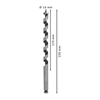 Bosch 2608597628 PRO Wood Auger Bit 14 x 170 x 235mm