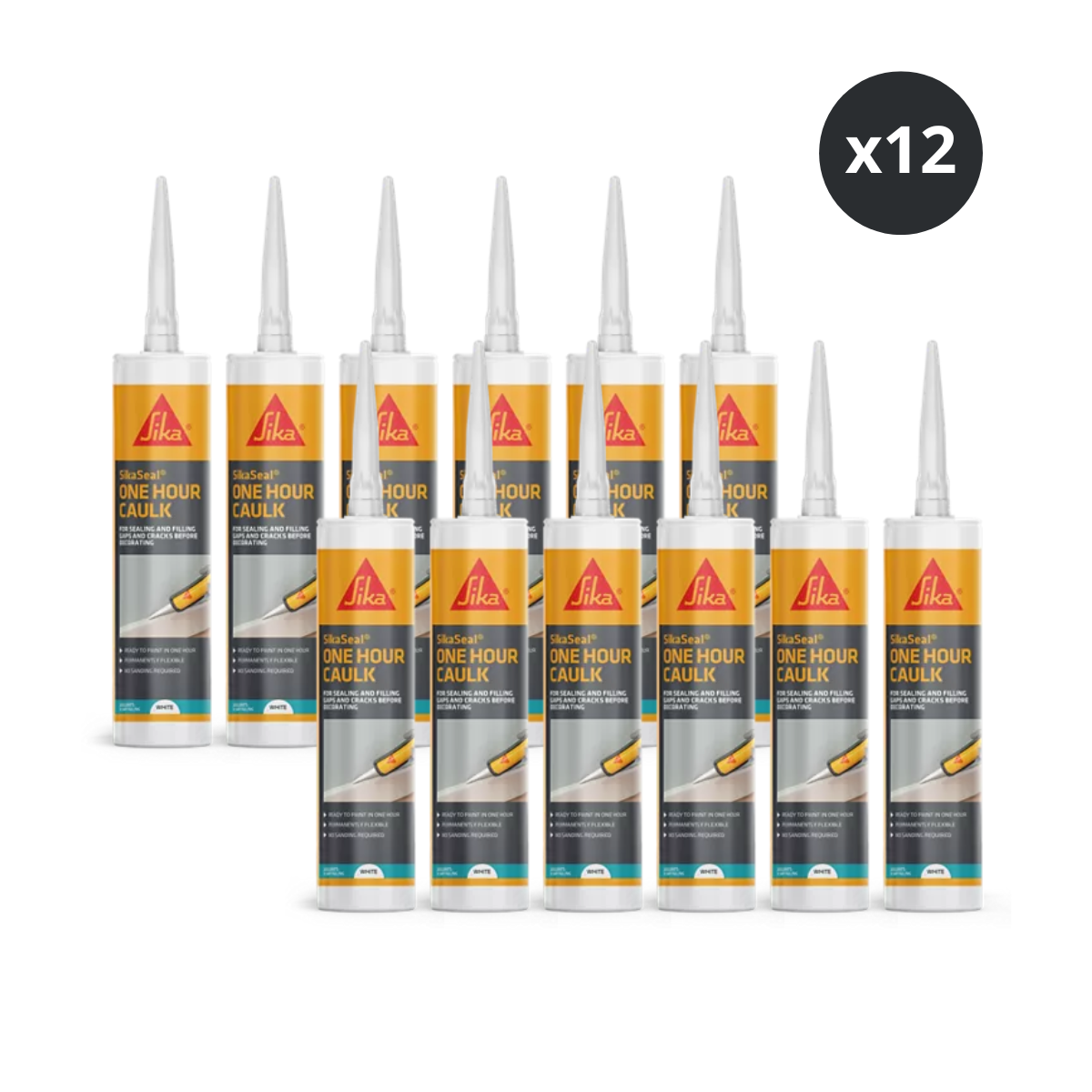 Sika 879014 SikaSeal One Hour Caulk 300ml (White) - 12 Pack