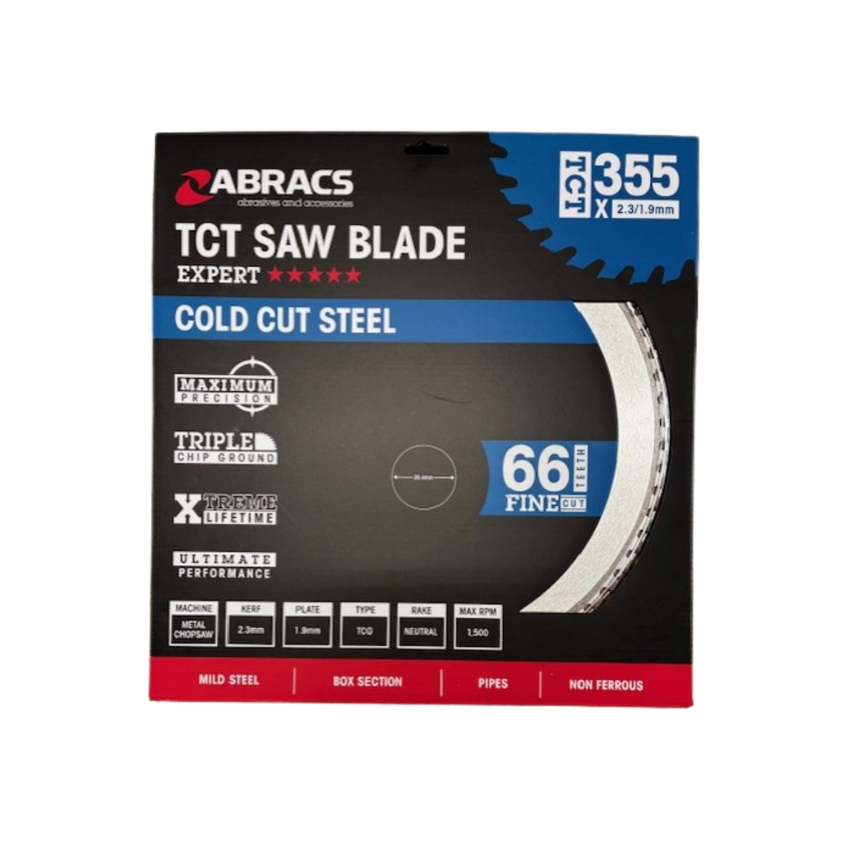 Abracs TCTS35566 TCT Saw Blade 355mm x 25.4 x 66T