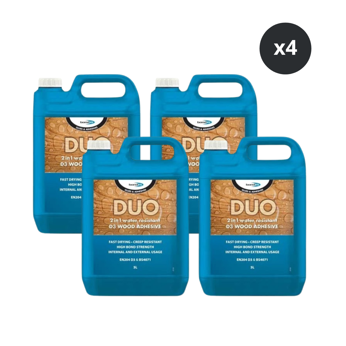 Bond It BDA055 Duo 2 In 1 Wood Glue 5L (Box of 4)