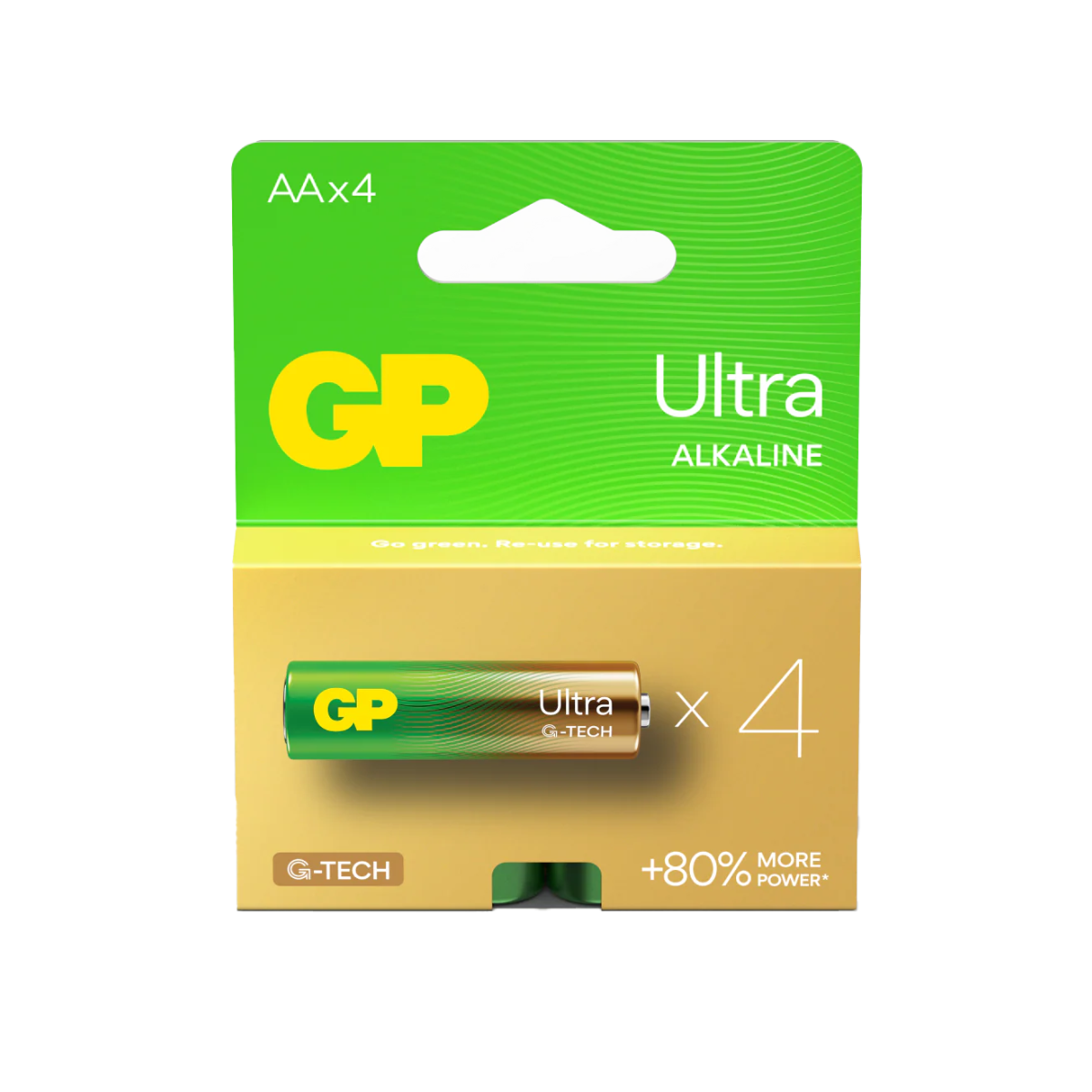 GP Ultra Alkaline AA Batteries (Box of 4)