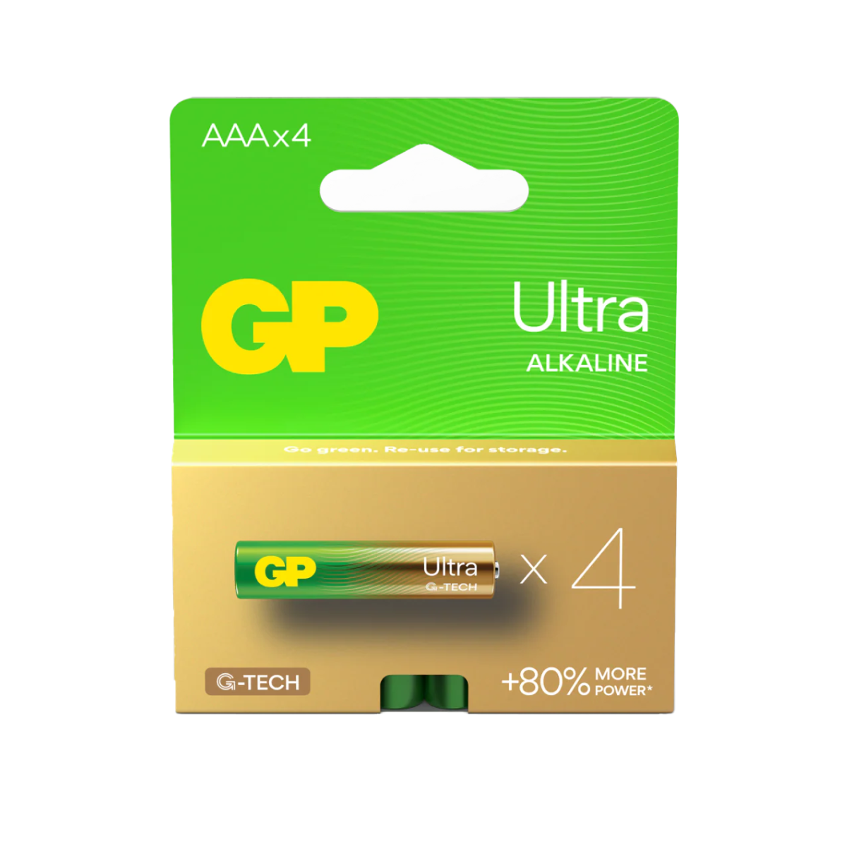 GP Ultra Alkaline AAA Batteries (Box of 4)