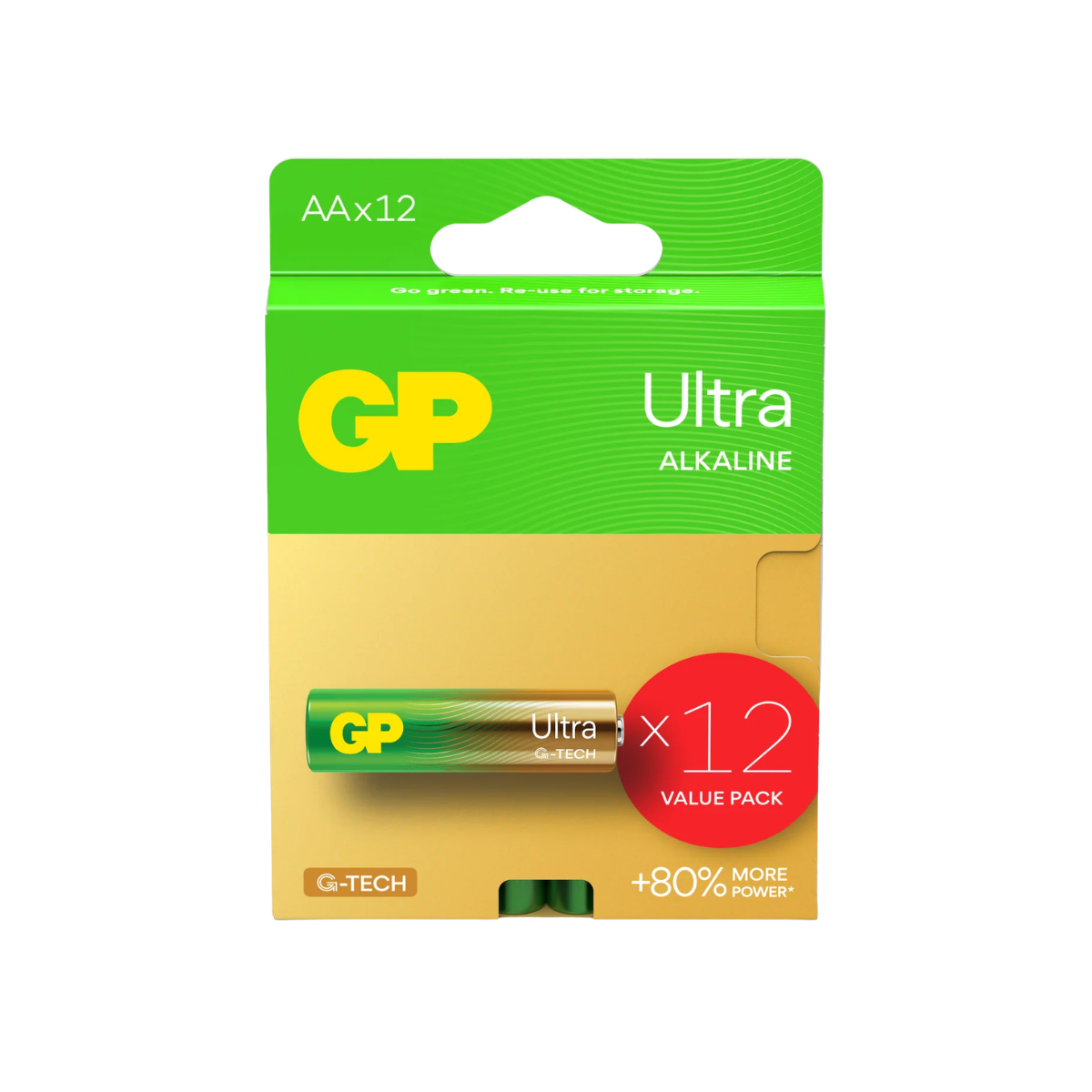 GP Ultra Alkaline AA Batteries (Box of 12)